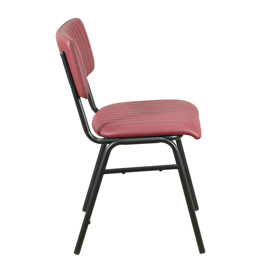 Industrial style upholstered tubular dining chairs